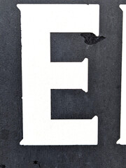 Written Wording in Distressed State Typography Found Letter E Ransom Note