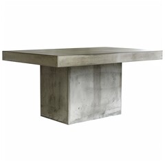 Canvas Print - A contemporary concrete table with a sleek and industrial design, isolated on transparent 