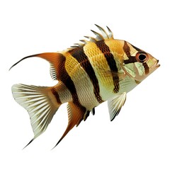 A fish that is swimming in the water. Isolated on white. Transparent PNG. 