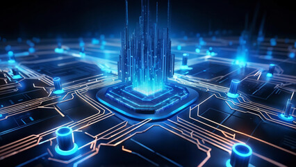 Advanced Cybersecurity Concept with AI and Encryption