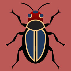 macro vector ilustartion of beetle insect 