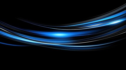 Wall Mural - Elegant blue digital waves on black background