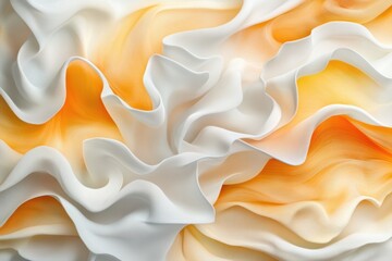 Elegant orange white silk fabric texture waves