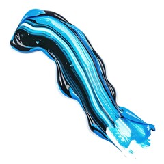 Poster - Blue and black Abstract Paint Stroke Fluid Liquid isolate isolated on white background 