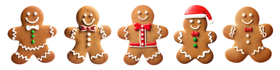 Wall Mural - Gingerbread dessert cookie png cut out element set