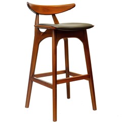 Poster - Classic Retro Bar Stool with Vinyl Seat on isolated white background isolated on white background