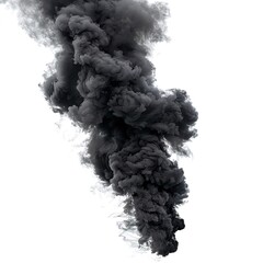 Wall Mural - Black smoke, cut out isolated on white background 