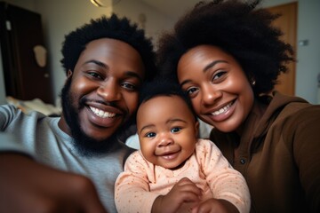 Sticker - Happy African American family