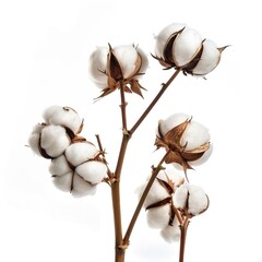 Poster - Cotton plant over white background isolated 