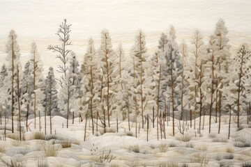 Canvas Print - Snow forest landscape outdoors nature.