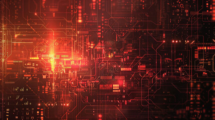 3d render tech hardware motherboard vibrant neon colors technology coding codes atmosphere processor chip Computer hardware technology abstract render of a computer circuit board with microchips