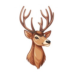 Poster - deer mascot logo isolated on white background 