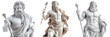 © Promila - Set of sculpture of Greek god Zeus, with a regal expression  isolated on transparent background Set of sculpture of Greek god Zeus, with a regal expression  isolated on transparent background