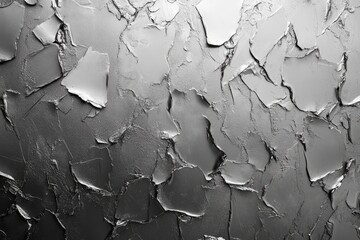 Abstract Texture, Glowing Silver Gray Foil Metal Wall with Copy Space, ai