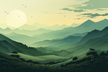 Wall Mural - Hills background landscape mountain outdoors.