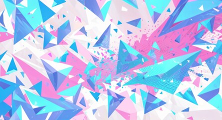 Geometric background illustration with a triangular pattern resembling shattered glass in dynamic, angular fragments. Made with generative AI technology