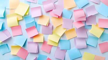 Wall Mural - Colorful Sticky Notes on White Background