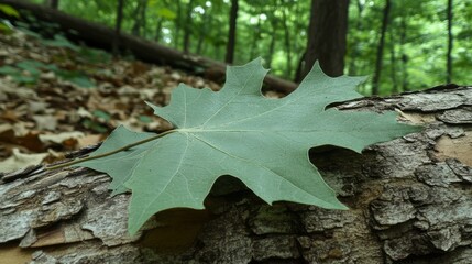 A single sassafras leaf, showing its unique three-lobed mitten shape in a bright green color