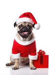 Canvas Print - Dog christmas portrait mammal.