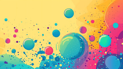 Colorful flat vector background with bubbles and dots, simple design, vector illustration, colorful background, bright colors, high resolution