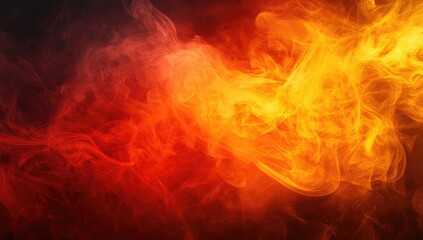 Abstract Background with Orange and Yellow Smoke. Blurred Fire Flames Textured Wallpaper