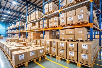 warehouse interior with boxes and boxes