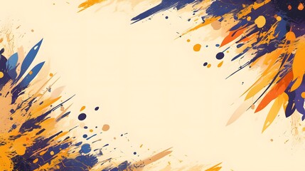 Wall Mural - abstract art background with yellow orange and blue paint splatter