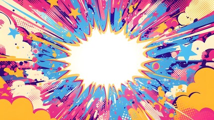 Wall Mural - abstract colorful explosion comic book background