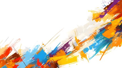 Wall Mural - abstract colorful brushstrokes on white background