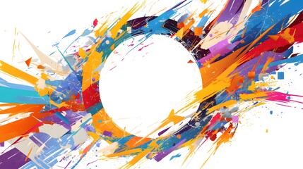 Wall Mural - abstract colorful background with circle frame