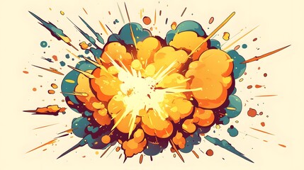 Wall Mural - Bright Comic Book Style Explosion Effect