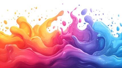 Wall Mural - colorful liquid paint splash abstract background