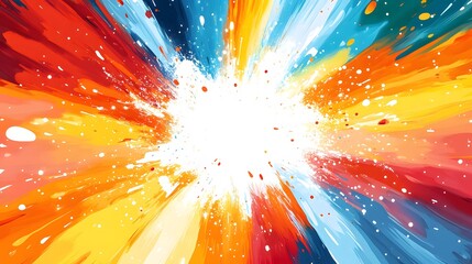 Wall Mural - abstract colorful explosion background with copy space
