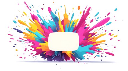 Wall Mural - colorful paint splatter with white space for text