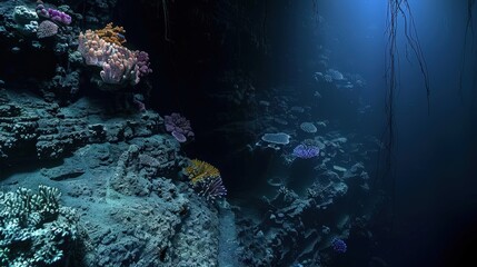 Wall Mural - oceanic trenches, such as the mariana trench, are the deepest parts of the ocean and feature extreme