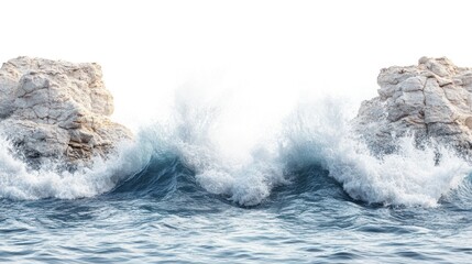 Poster - Crashing Waves Against White Rocks