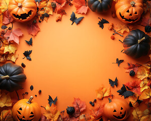 halloween background with pumpkins