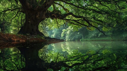 Wall Mural - reflections on the awe-inspiring power and resilience of nature