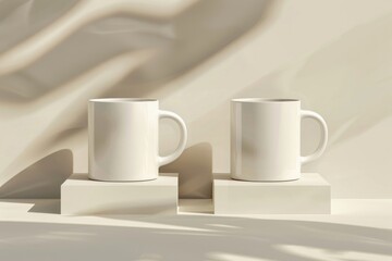 Canvas Print - Mug mockup porcelain beverage pottery.