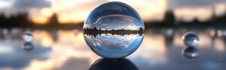 Leinwandbilder - Crystal ball reflections and refractions in a 3D cartoon rendering