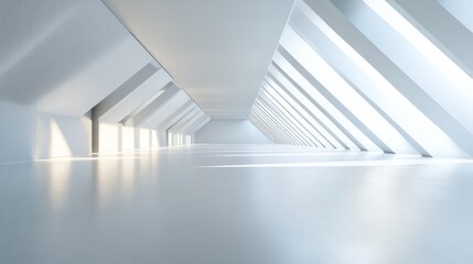 Poster - Abstract modern architectural background featuring an empty open interior space 3D rendering