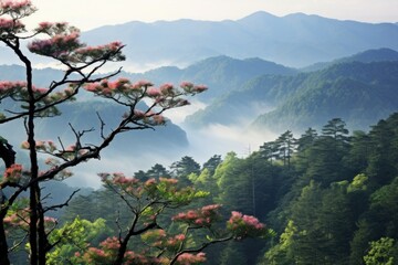 Wall Mural - Landscape forest flower wilderness.