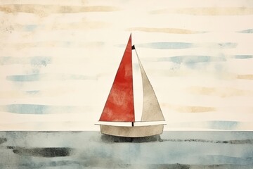 Wall Mural - Sailboat watercraft painting vehicle.