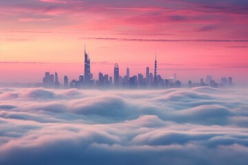 Wall Mural - Skyscrapers architecture metropolis landscape.