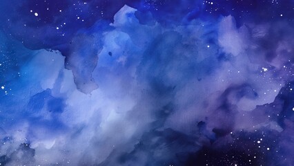 Blue watercolour texture background with stars