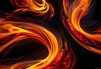 Wall Mural - mesmerizing imagery brilliant flames captivating vibrant colors dynamic movement, fire, light, glow, brightness, heat, ember, orange, red, yellow