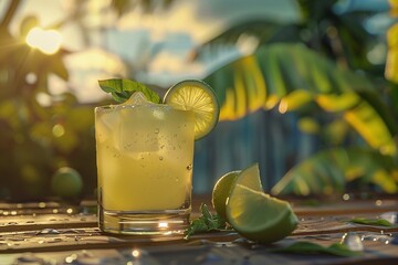 Wall Mural - ai generative iced lemon drink