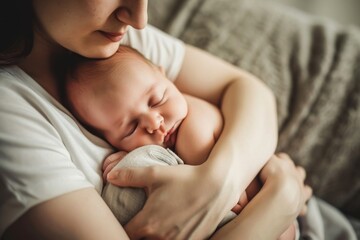 Canvas Print - Mother baby childbirth sleeping.