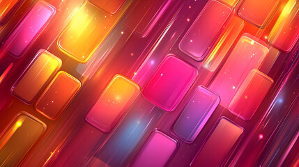 Wall Mural - colorful abstract background featuring vibrant rectangles and gradients in warm hues of pink, orange
