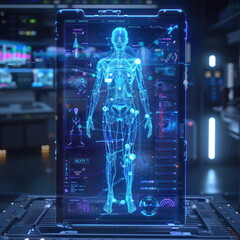 Fototapete - Digital Human Body Scan.